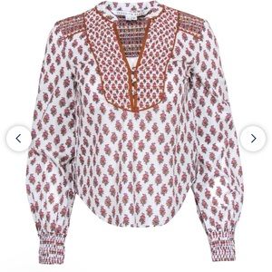 Veronica Beard Alivia Printed Cotton Top
